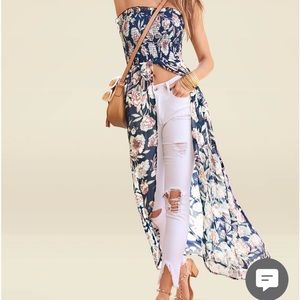 Smocked floral dress